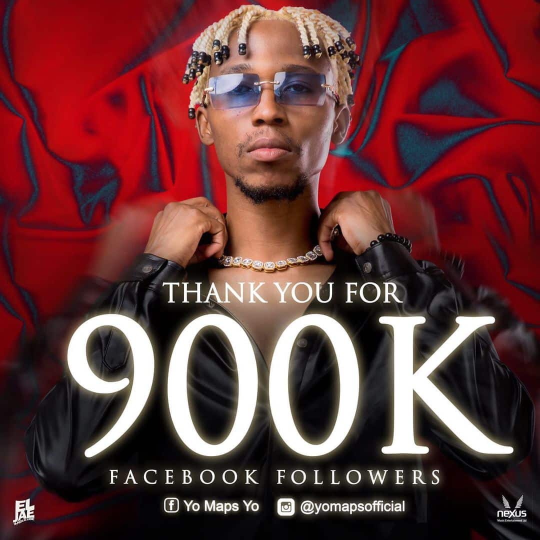 Yo Maps Hit 900k Facebook Page  Followers Soon To Be 1 Million He Will Be The First Zambian Artist To Hit Million Followers